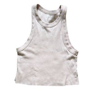 Aerie Cropped Ribbed Tank Top-Light Pink-Size Small-GUC
